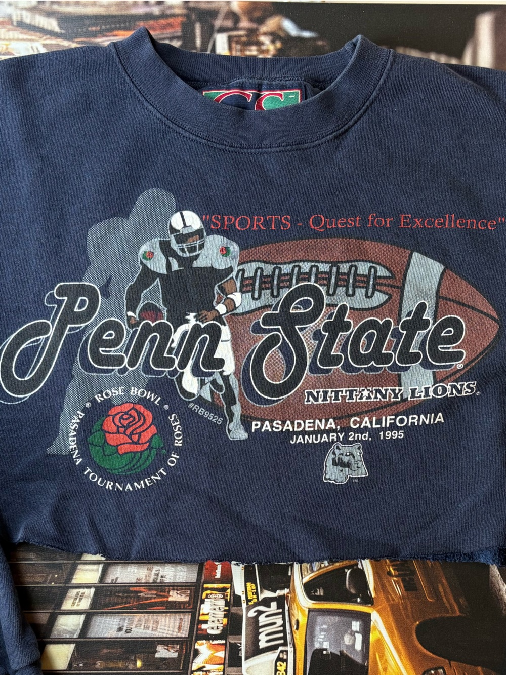 Penn State Vintage Cropped Rose Bowl Crewneck